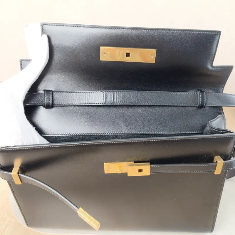 SAINT LAURENT Shoulder Bag MANHATTAN Black Calfskin Medium 29 × 7.5 × 20 cm — detail view 10 of 11