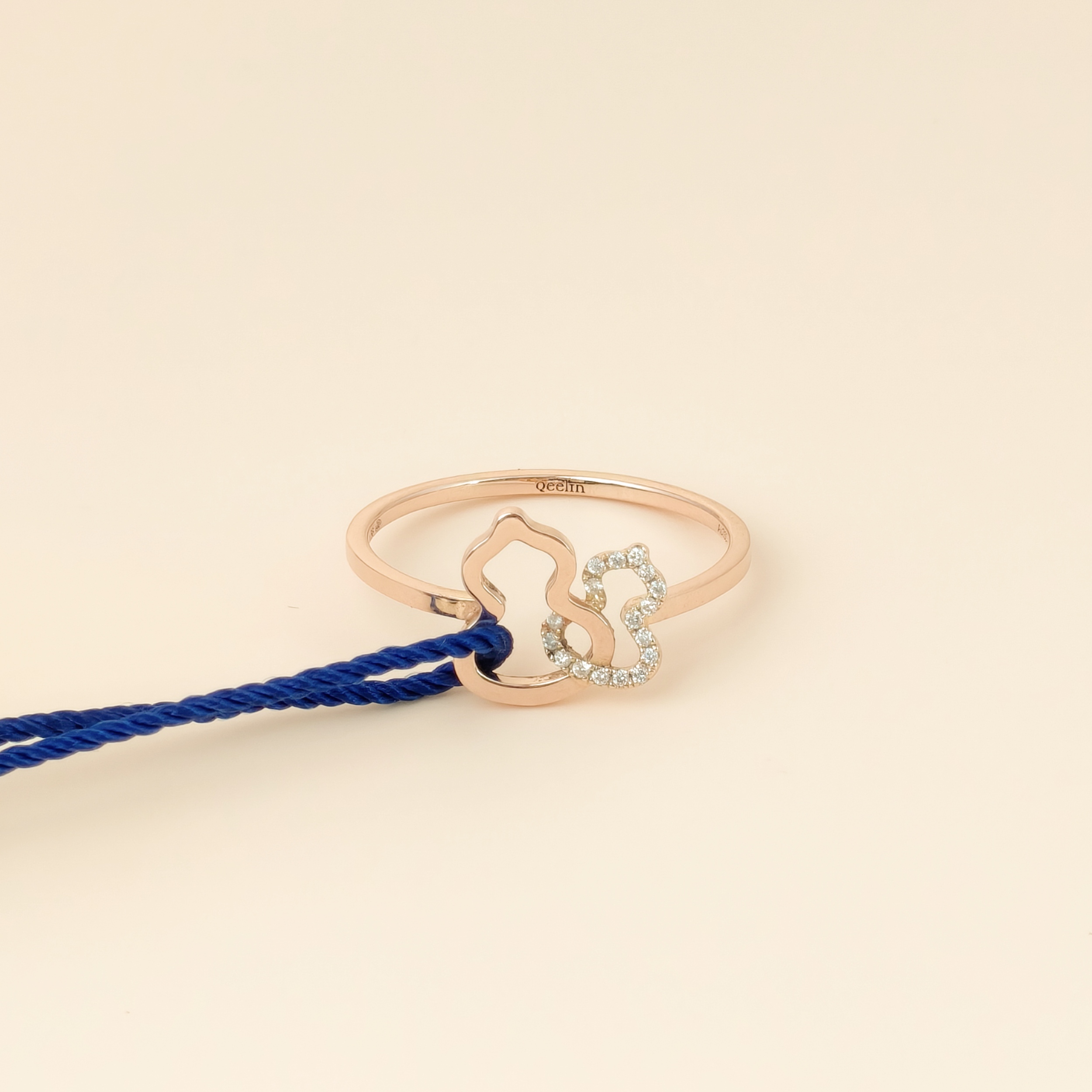 Qeelin Ring Wulu Gold Diamond18KR ose Gold One Size56