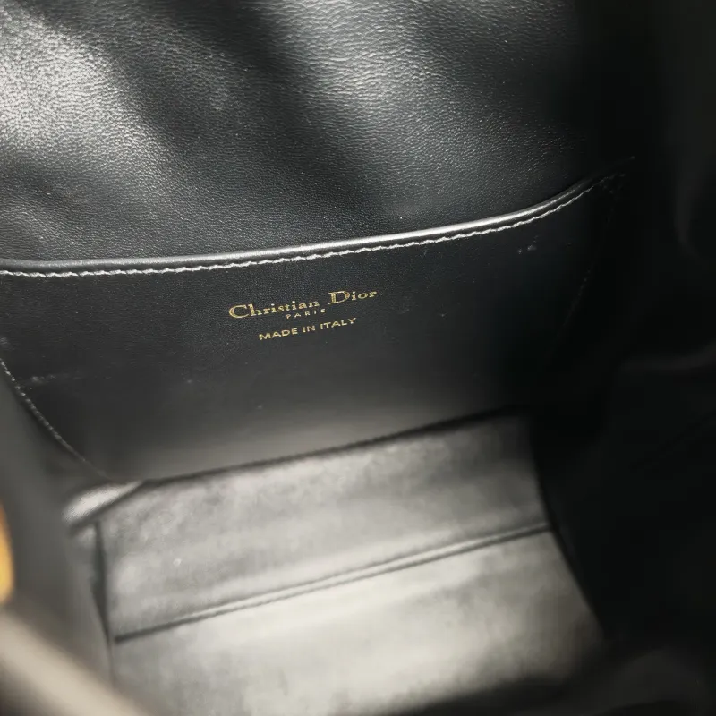 DIOR Crossbody Bag Caro Bucket Bag Black Lambskin Small 20 × 9 × 24 cm — detail view 8 of 11