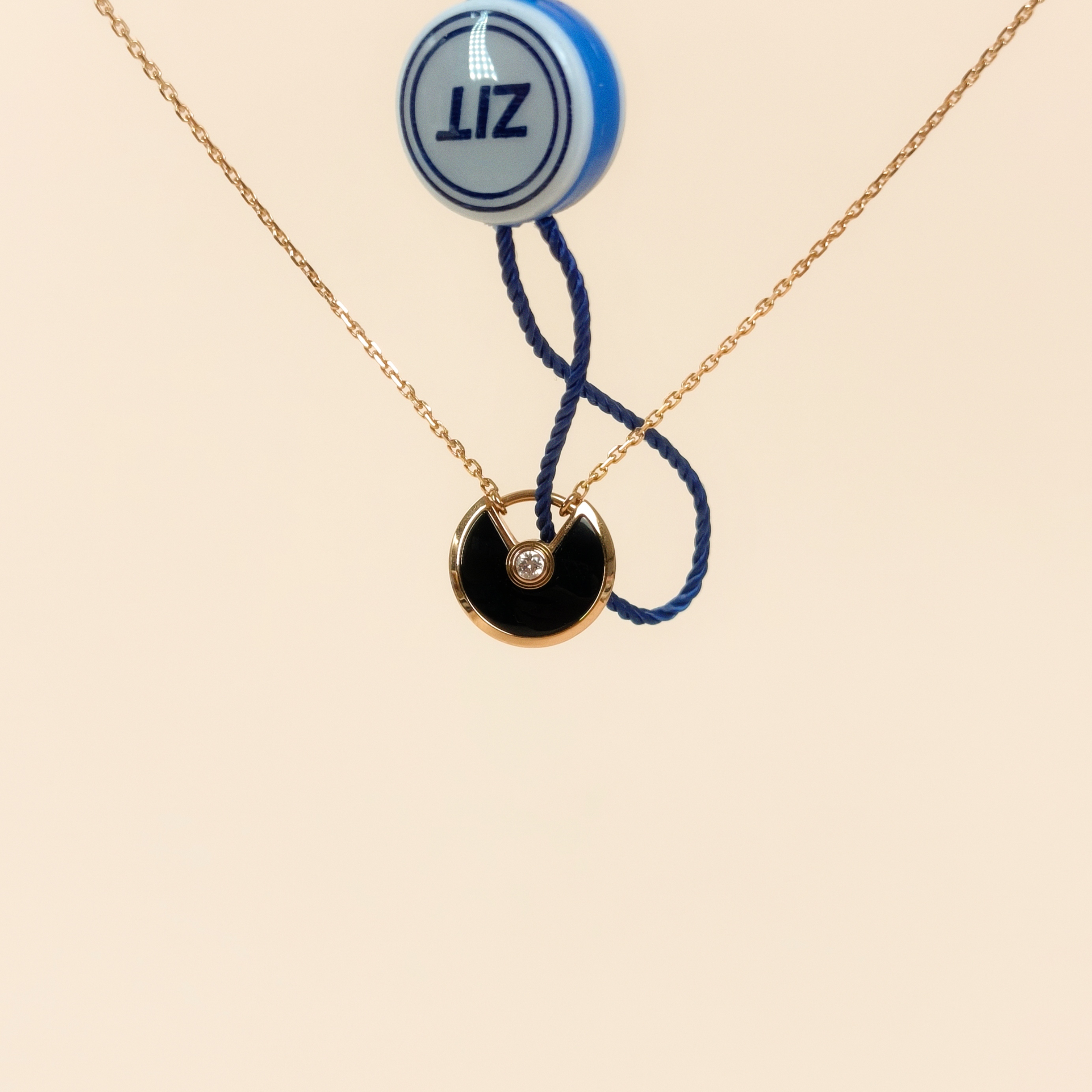 CARTIER Necklace Amulette de Necklace 18KR ose Gold Small0.12*41