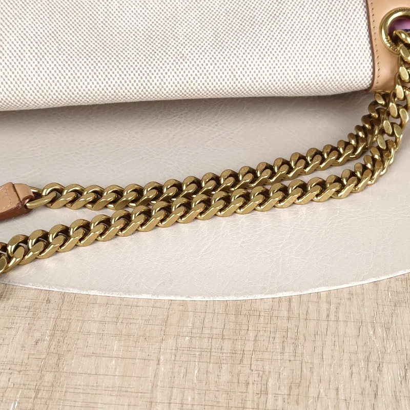 SAINT LAURENT Crossbody Bag Niki D Beige Brown Canvas Medium 28 × 8.5 × 20 cm — detail view 7 of 15