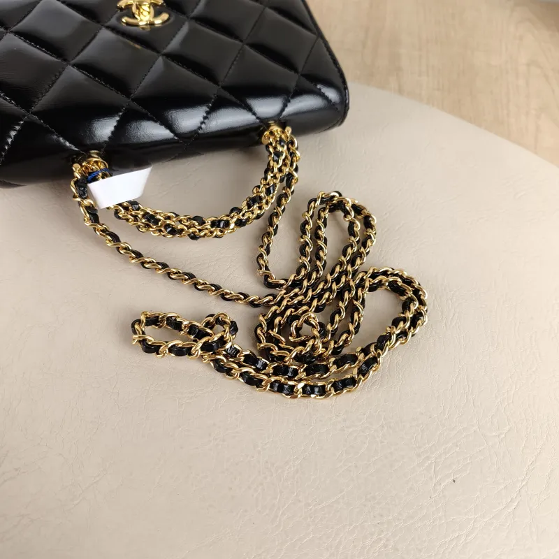 Chanel Crossbody Bag woc Black Waxed Leather One Size 19.2 × 3.5 × 12.3 cm — detail view 4 of 13