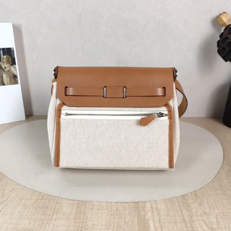 Hermès Shoulder Bag Herbag Zip 20 Berliner Canvas Canvas Mini 20 × 7 × 17 cm G — cover view 3 of 6