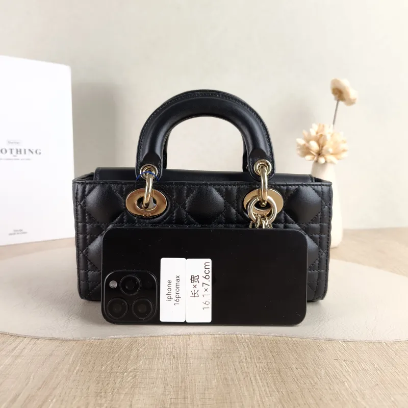 DIOR Top Handle Bag Lady D-Joy Black Lambskin Small 22 × 6 × 11 cm — cover view 5 of 5