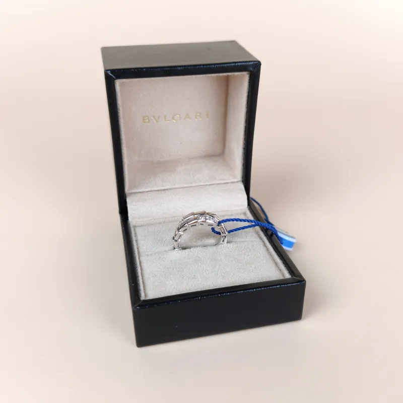 Bvlgari Ring Serpenti Viper Collection Ring White Gold 18KW hite Gold Diamond One Size 48-50 — cover view 8 of 8