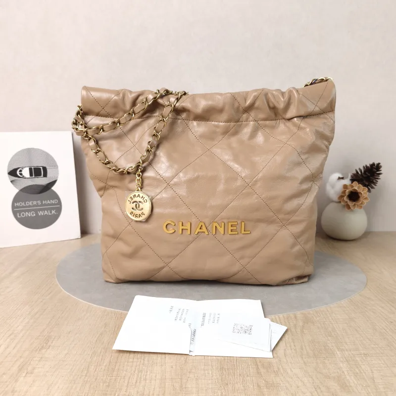 Chanel Shoulder Bag22Bag Taupe Calfskin Small35 × 7 × 37 cm — cover view 2 of 6