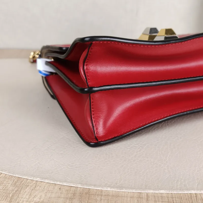 FENDI Crossbody Bag Crossbody Bag Red Calfskin One Size 19 × 7 × 15 cm — detail view 5 of 13