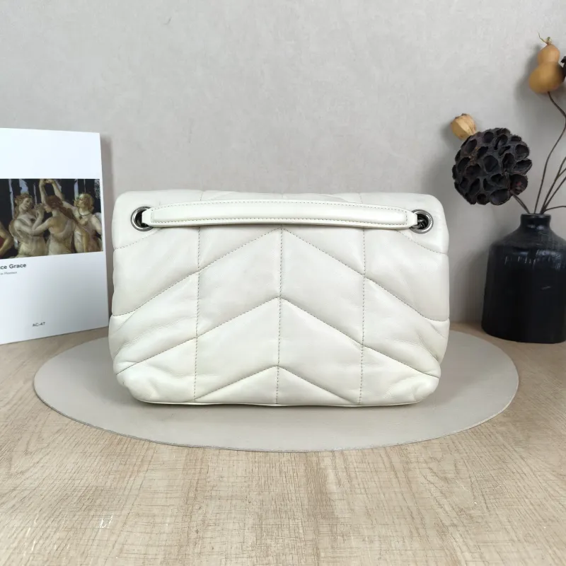 SAINT LAURENT Shoulder Bag PUFFER White Lambskin Small 29 × 11 × 17 cm — cover view 5 of 5