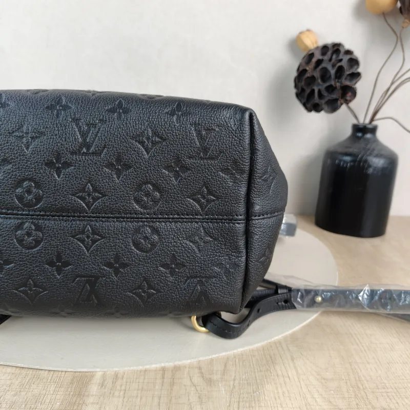 Louis Vuitton Backpack Montsouris Backpack Black Monogram Empreinte Embossed Calfskin Small 27.5 × 14 × 33 cm — detail view 5 of 12