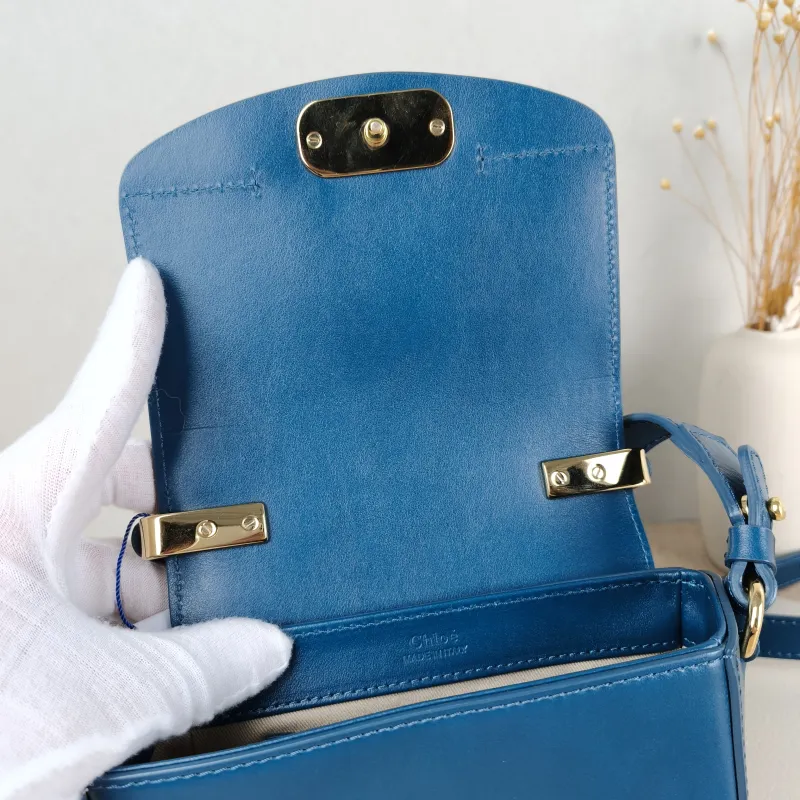 Chloé Crossbody Bag Top Handle Crossbody Bag Blue Calfskin One Size 16 × 5 × 14 cm — detail view 2 of 12