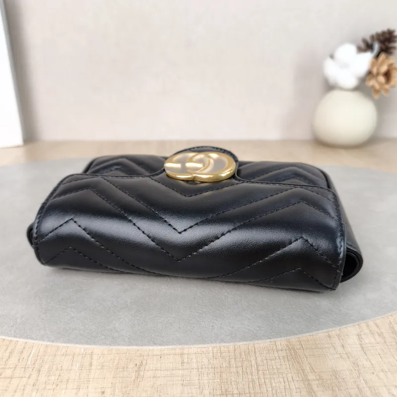 GUCCI Crossbody Bag GG Marmont Mini Marmont Mini Black Calfskin Mini 16.5 × 4.5 × 9.5 cm — detail view 4 of 13