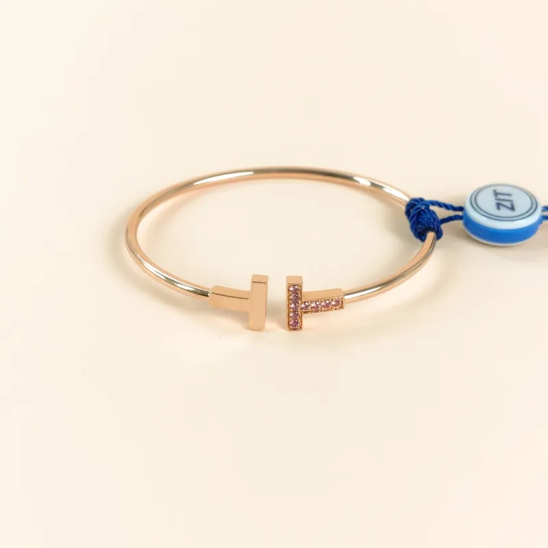 Tiffany&Co. Bangle TC ollection Rose Gold 18KR ose Gold One Size15.9cm