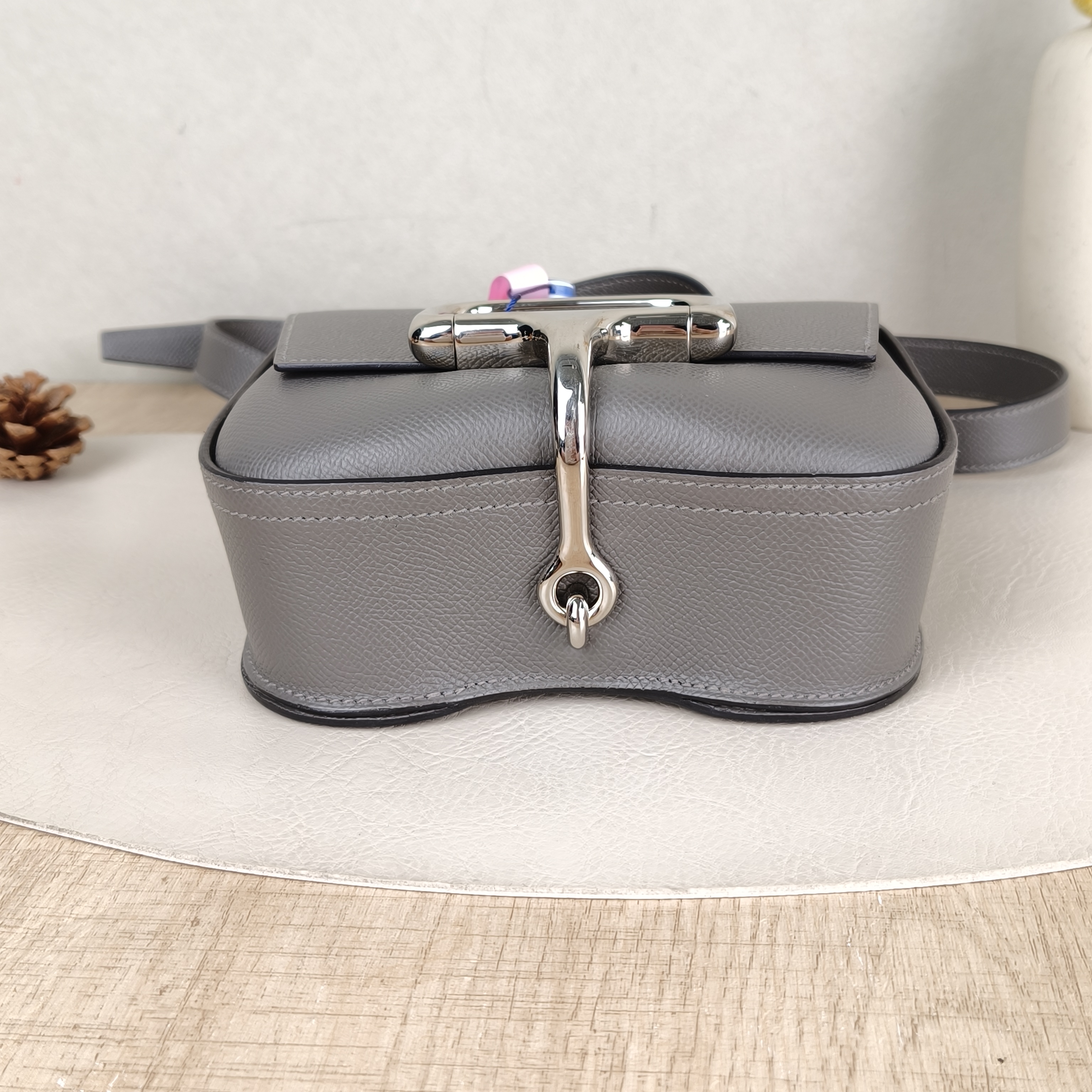Hermès Crossbody Bag Della Cavalleria Grey Epsom Calfskinmini18 × 6 × 15 cm — cover view 3 of 6