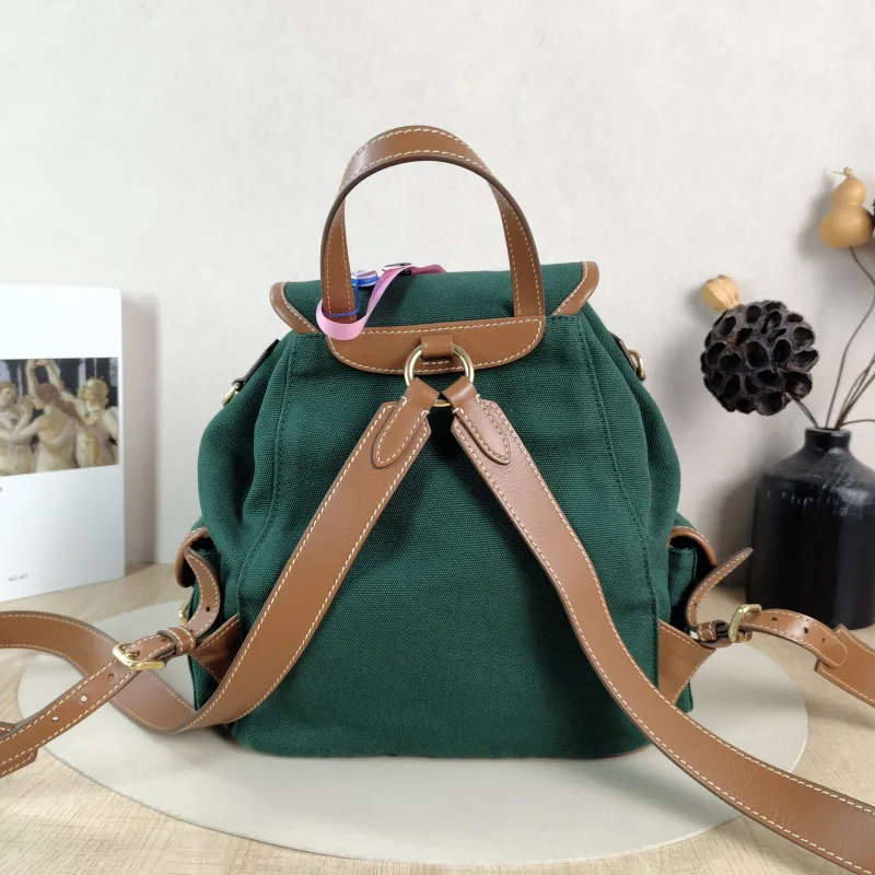 Miumiu Backpack Backpack Green Canvas Large 25 × 12.5 × 29.5 cm — cover view 6 of 6
