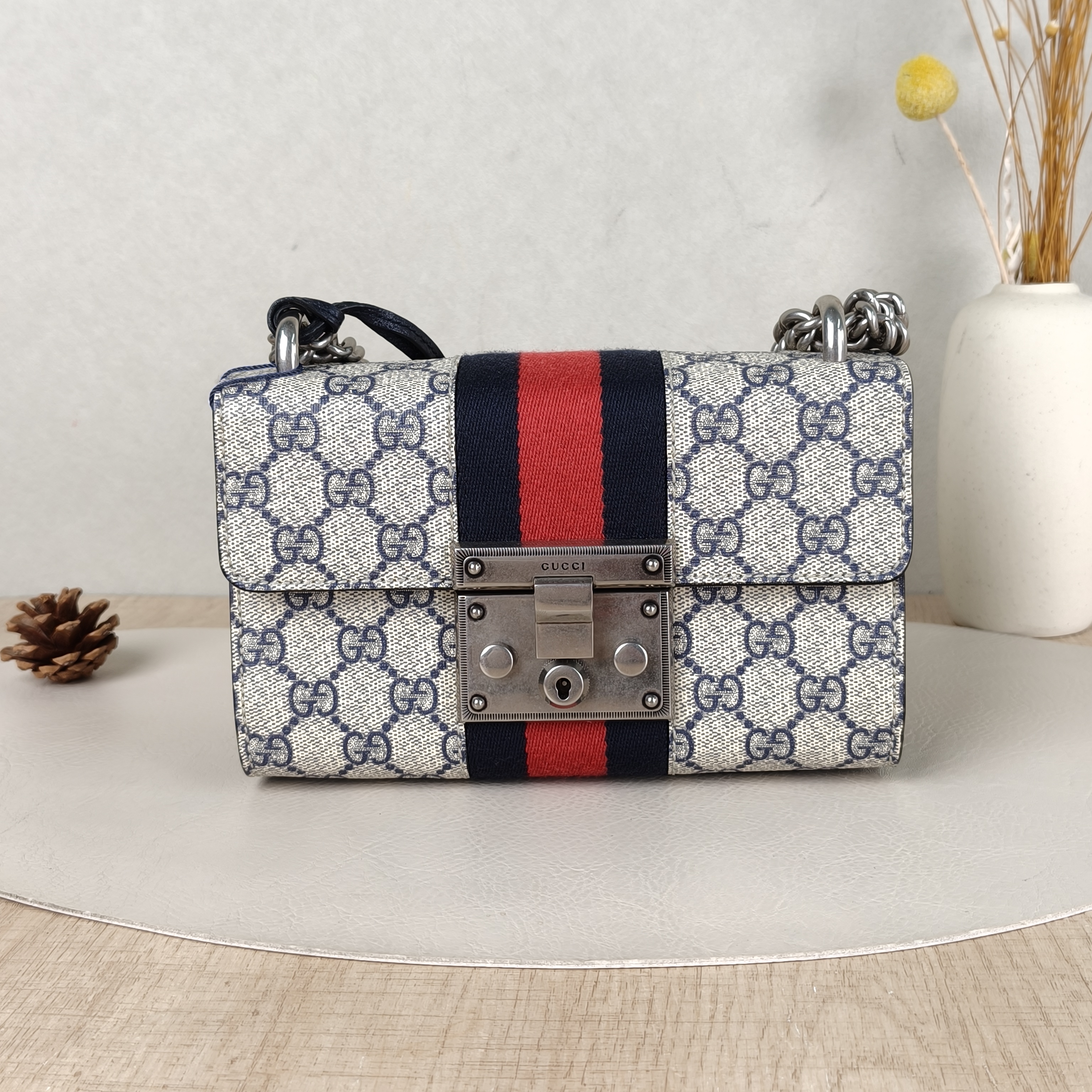 GUCCI Crossbody Bag Padlock Colorblock PVC Small20.5 × 7.5 × 13 cm