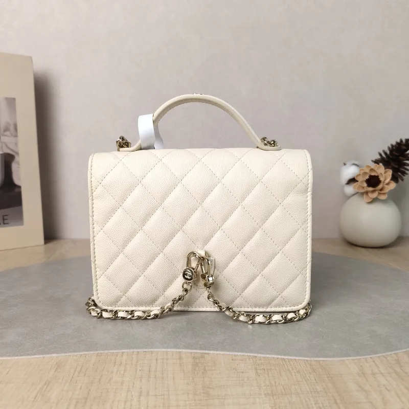 Chanel Backpack Backpack White Grained Calfskin One Size 18.2 × 5 × 14 cm — cover view 4 of 6