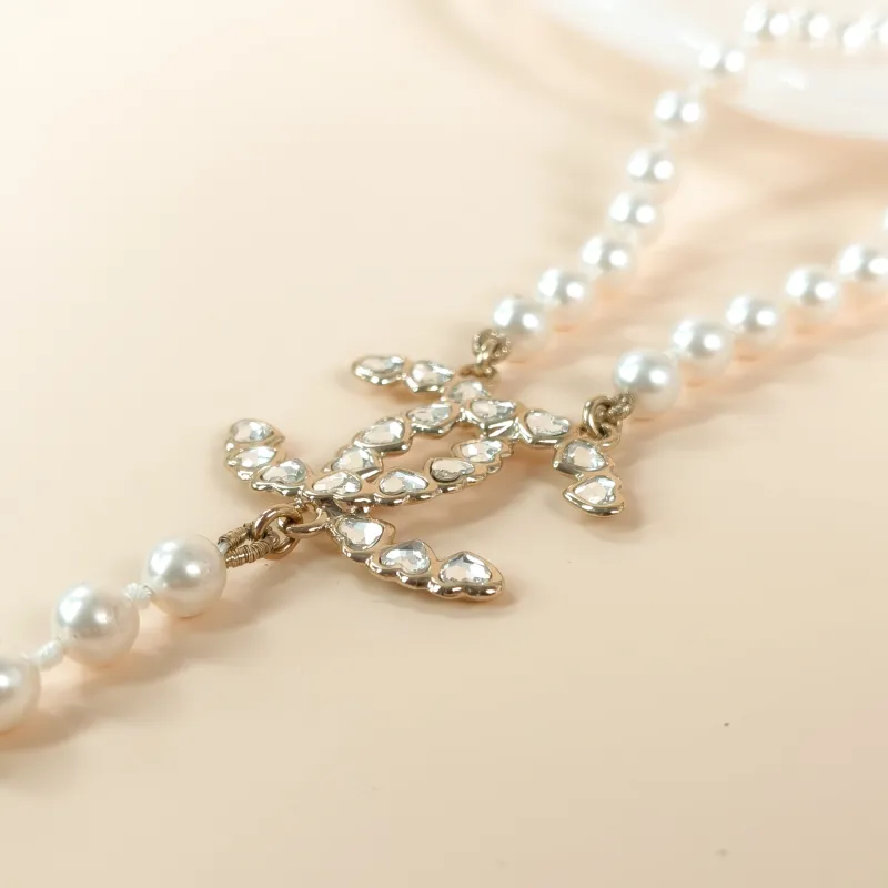 Chanel Necklace c Logo Necklace White Pearl One Size 42cm — cover view 6 of 7