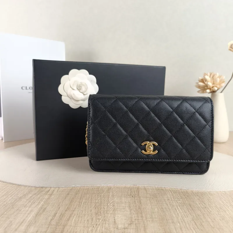 Chanel Crossbody Bag CF WOC Black Grained Calfskin One Size19.2 × 3.5 × 12.3 cm — cover view 5 of 6