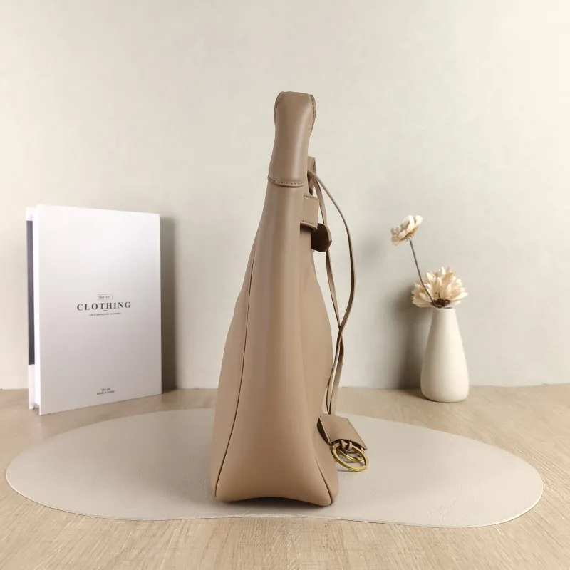 BALENCIAGA Crossbody Bag bel air hobo Shoulder Crossbody Bag Taupe Calfskin One Size 27 × 9 × 27 cm — detail view 12 of 12
