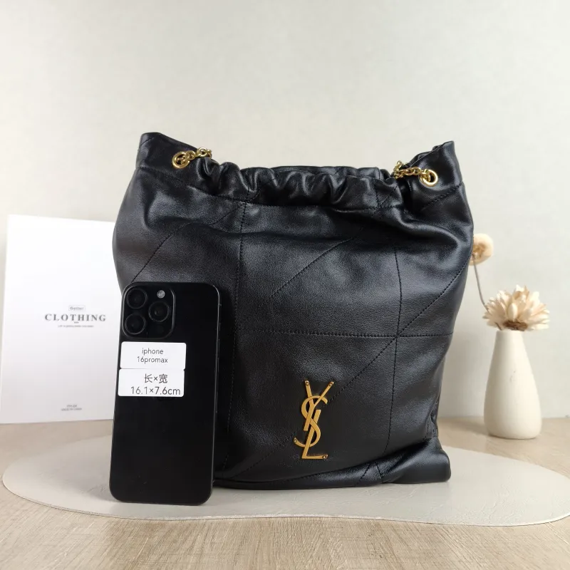 SAINT LAURENT Crossbody Bag JAMIE POCHON Black Lambskin Medium 27 × 3 × 34 cm — cover view 2 of 5