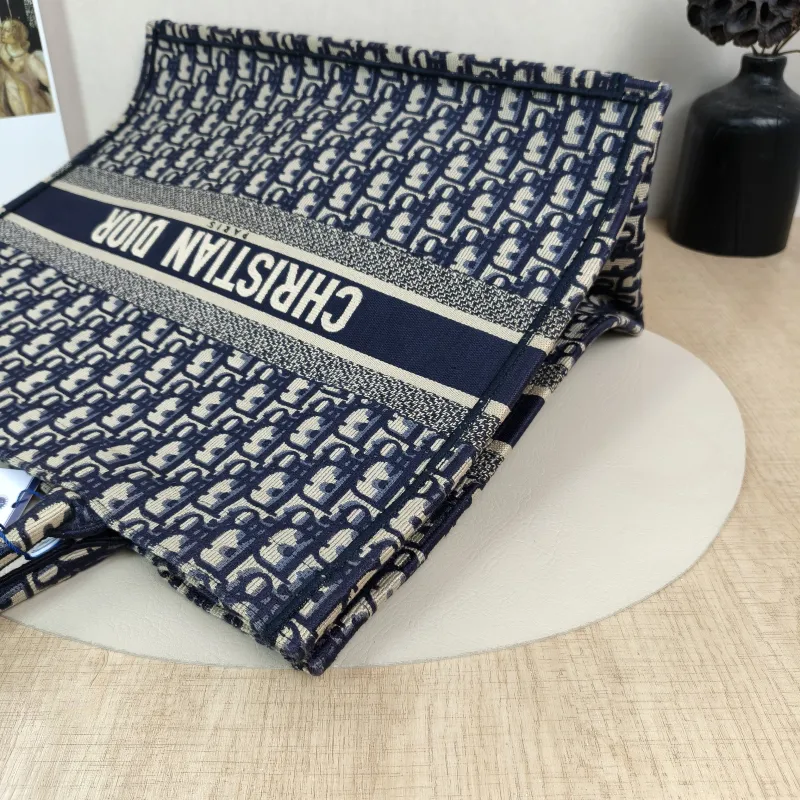 DIOR Top Handle Bag Book Tote Blue Canvas Large42 × 18.5 × 35 cm — detail view 7 of 12