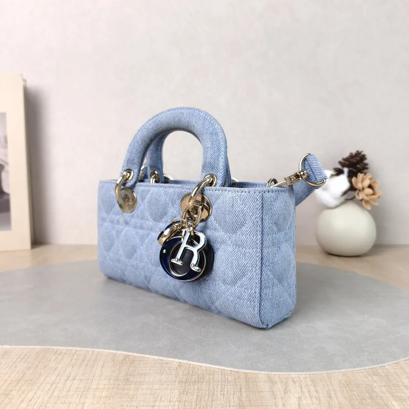 DIOR Top Handle Bag Lady D-Joy Blue Small 22 × 6 × 11 cm — cover view 4 of 6