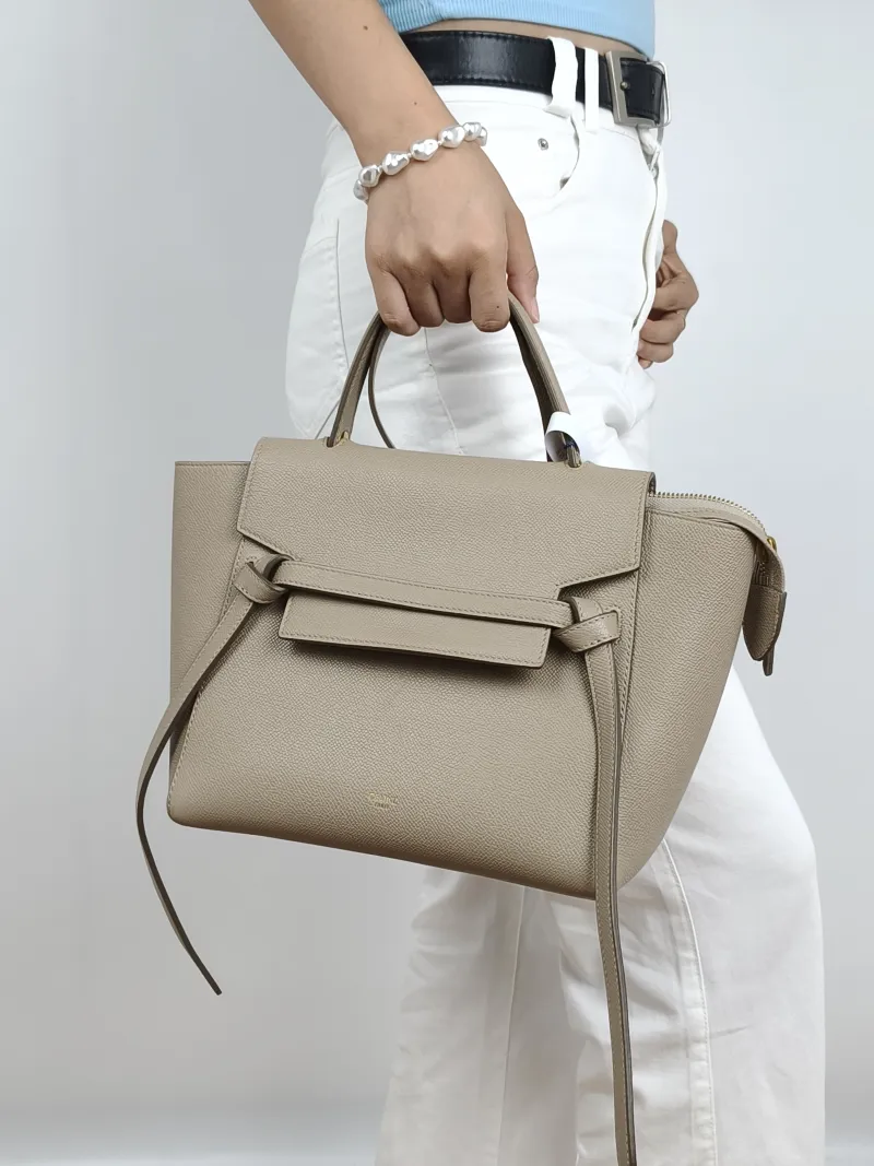 CELINE Shoulder Bag Belt Micro Calfskin Medium24 × 13 × 20 cm — on-model view 2 of 2