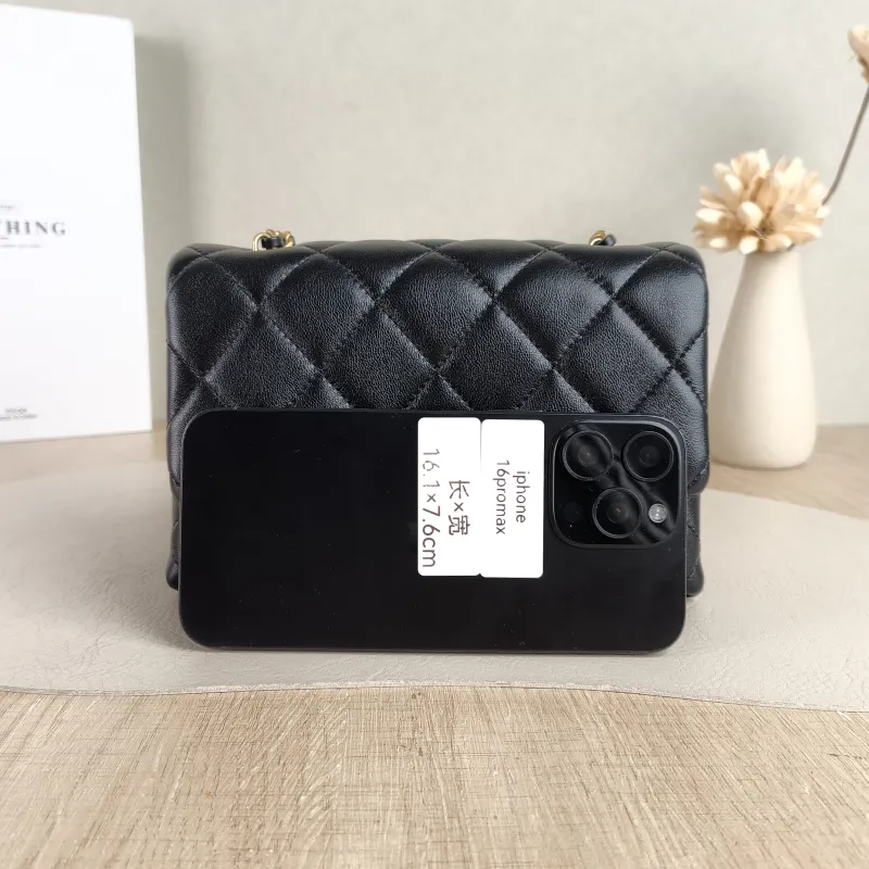 Chanel Crossbody Bag Pearl Black Lambskin Mini 19 × 7 × 13 cm — cover view 5 of 5