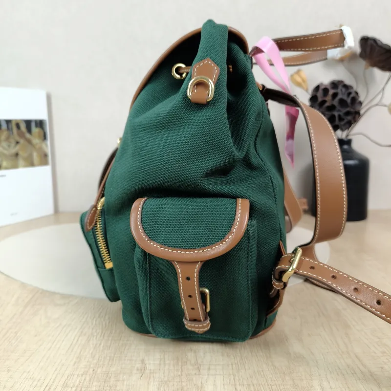 Miumiu Backpack Backpack Green Canvas Large25 × 12.5 × 29.5 cm — detail view 2 of 15