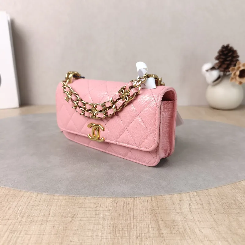 Chanel Crossbody Bag woc Pink Calfskin One Size17 × 4 × 10 cm — cover view 4 of 6