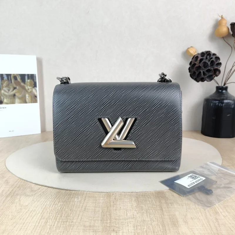 Louis Vuitton Crossbody Bag Twist Grey Calfskin Medium 23 × 9.5 × 17 cm — cover view 5 of 6