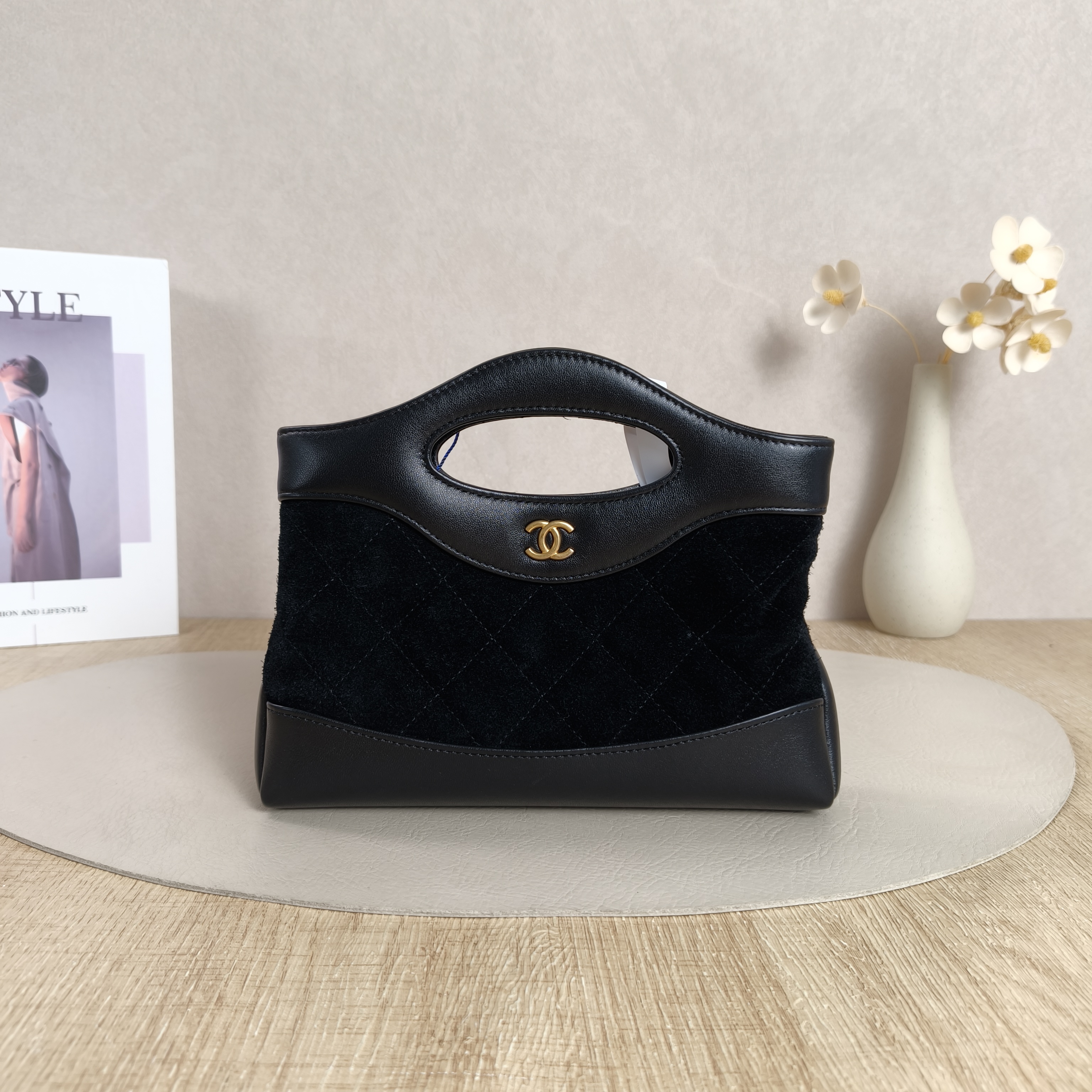 Chanel Shoulder Bag31Bag Black Suedenano20.5 × 3.5 × 17 cm