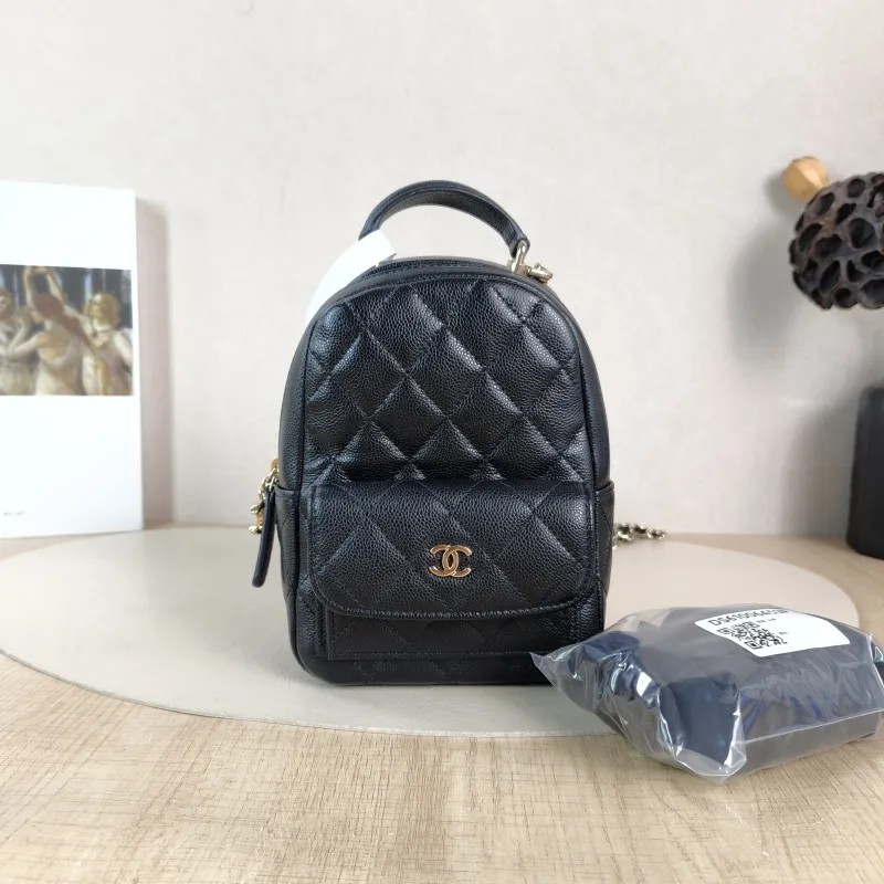 Chanel Backpack mini Backpack Collection Black Grained Calfskin One Size 13 × 9 × 18 cm — cover view 6 of 6