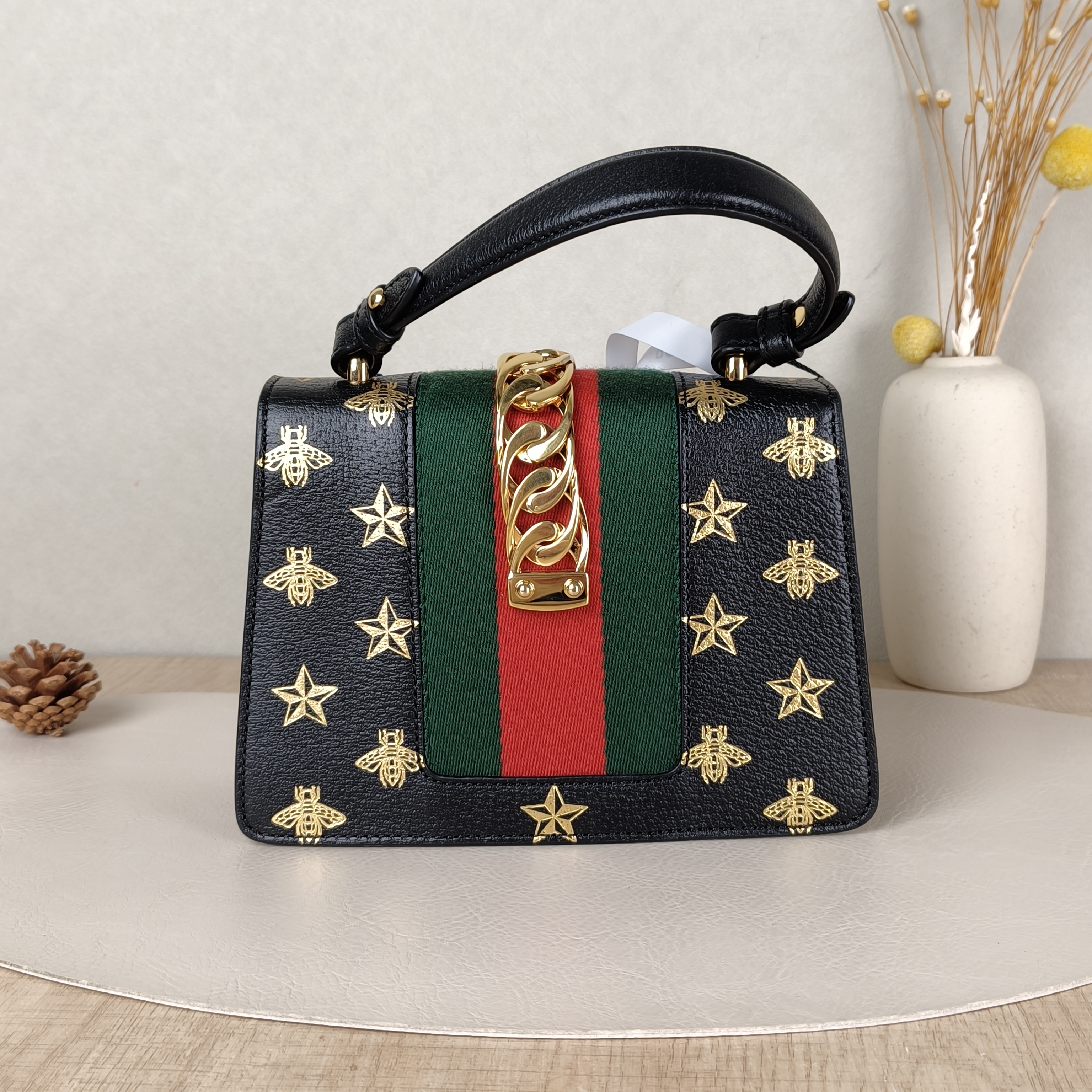 GUCCI Crossbody Bag Sylvie Edition Black Calfskinmini20 × 8 × 14 cm — cover view 5 of 5