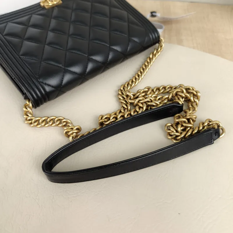 Chanel Crossbody Bag Le Boy​ WOC Black Lambskinmini19.2 × 3.5 × 12.3 cm — detail view 5 of 11