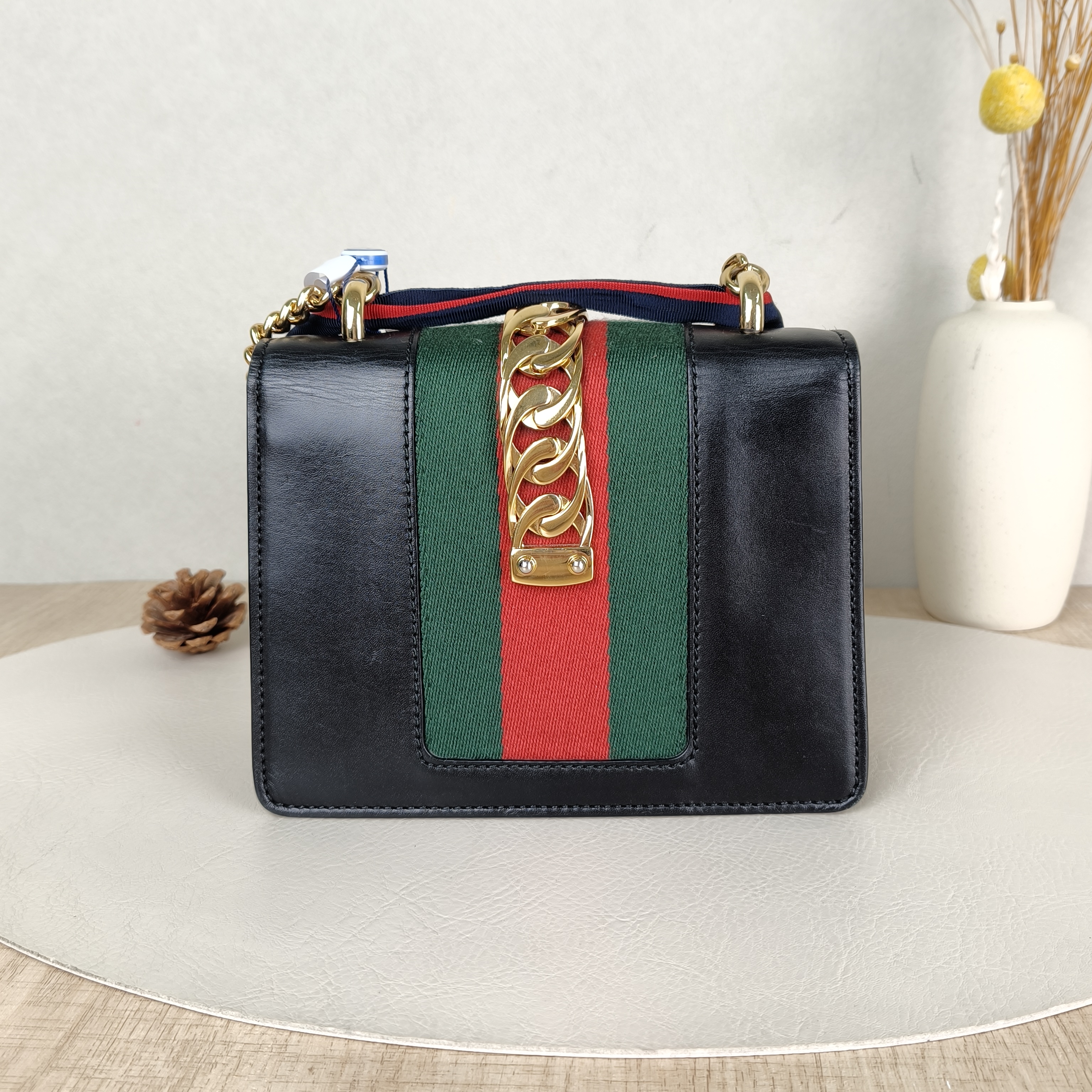 GUCCI Shoulder Bag Sylvie Shoulder Strap Edition Black CC alfskinmini19 × 8 × 14 cm — cover view 4 of 5