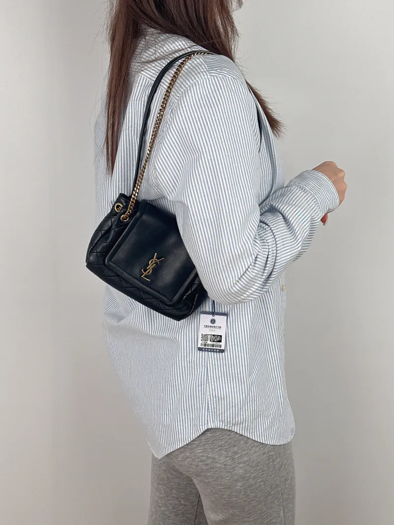SAINT LAURENT Crossbody Bag NOLITA Black SL ambskinmini18 × 6 × 13 cm — on-model view 2 of 2