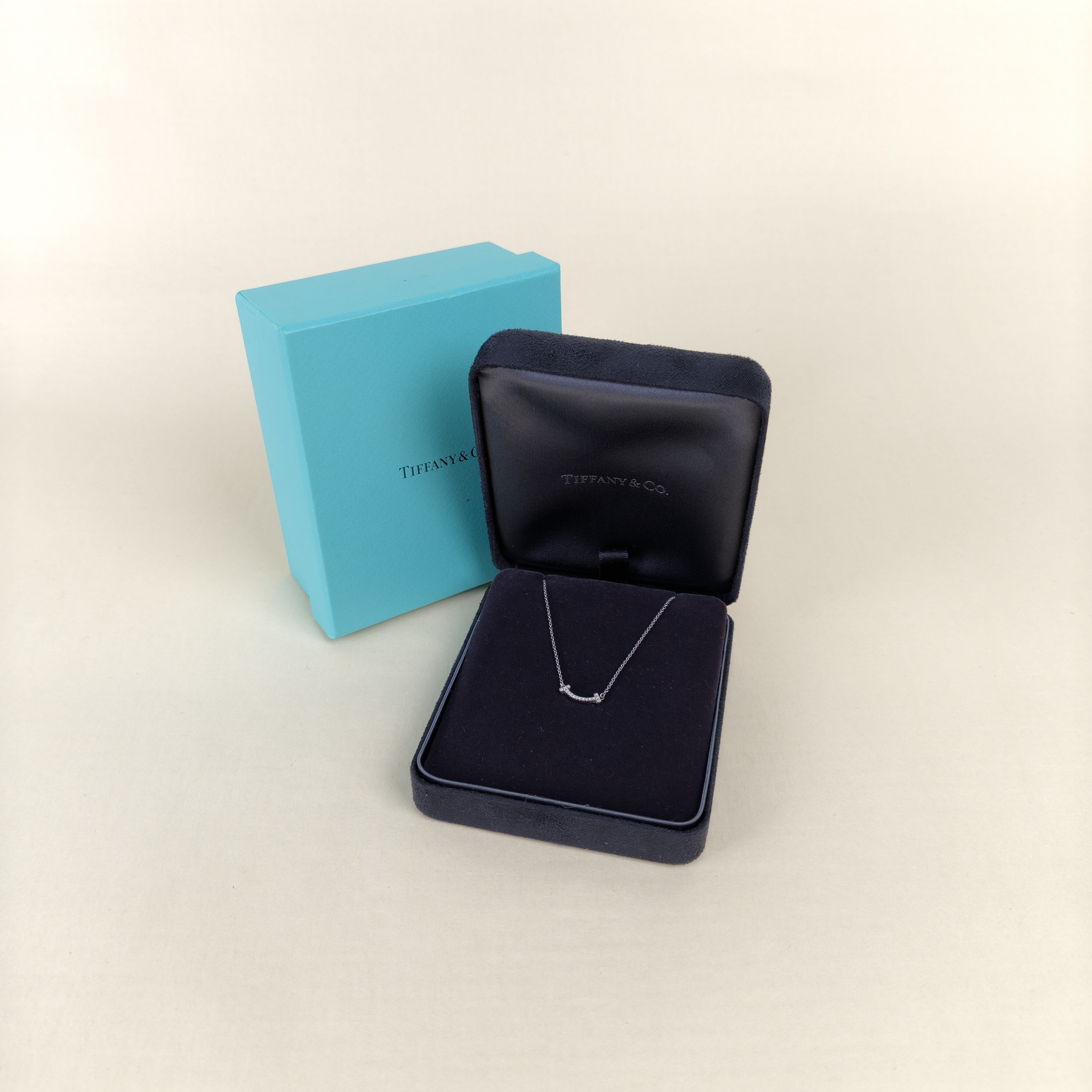 Tiffany&Co. Necklace TC ollection Smile White Gold Pavé Diamond White Gold18KW hite Gold Diamond Mini 45cm — cover view 5 of 7