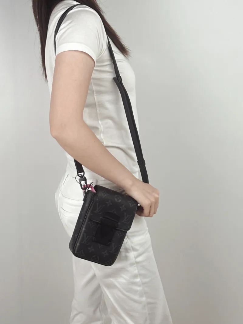 Louis Vuitton Crossbody Bag S-Lock Vertical Box Monogram PV Cmini12 × 7 × 19 cm — on-model view 1 of 2