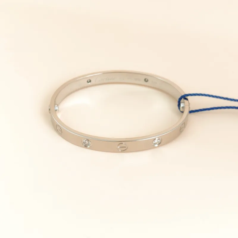 CARTIER Bangle Love Collection Bangle White Gold 18KW hite Gold Diamond Edition 16