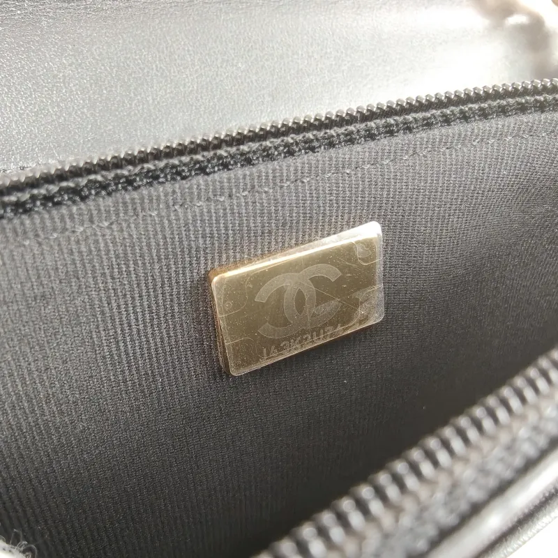 Chanel Crossbody Bag Le Boy​ WOC Black Grained Calfskin Mini 19.2 × 3.5 × 12.3 cm — detail view 1 of 13
