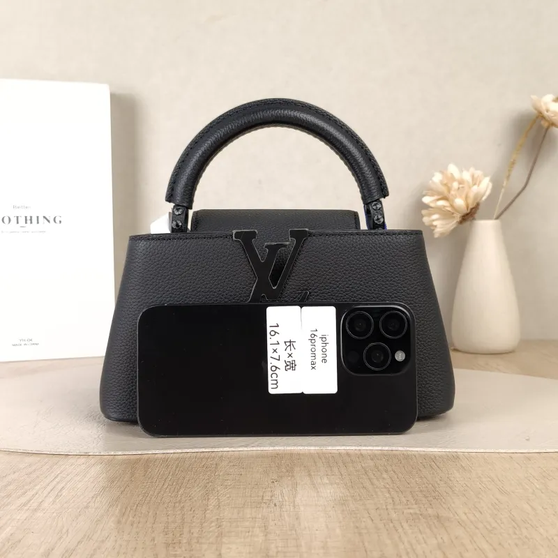 Louis Vuitton Crossbody Bag Capucines East West Black Calfskinmini22 × 8 × 12 cm — cover view 2 of 5