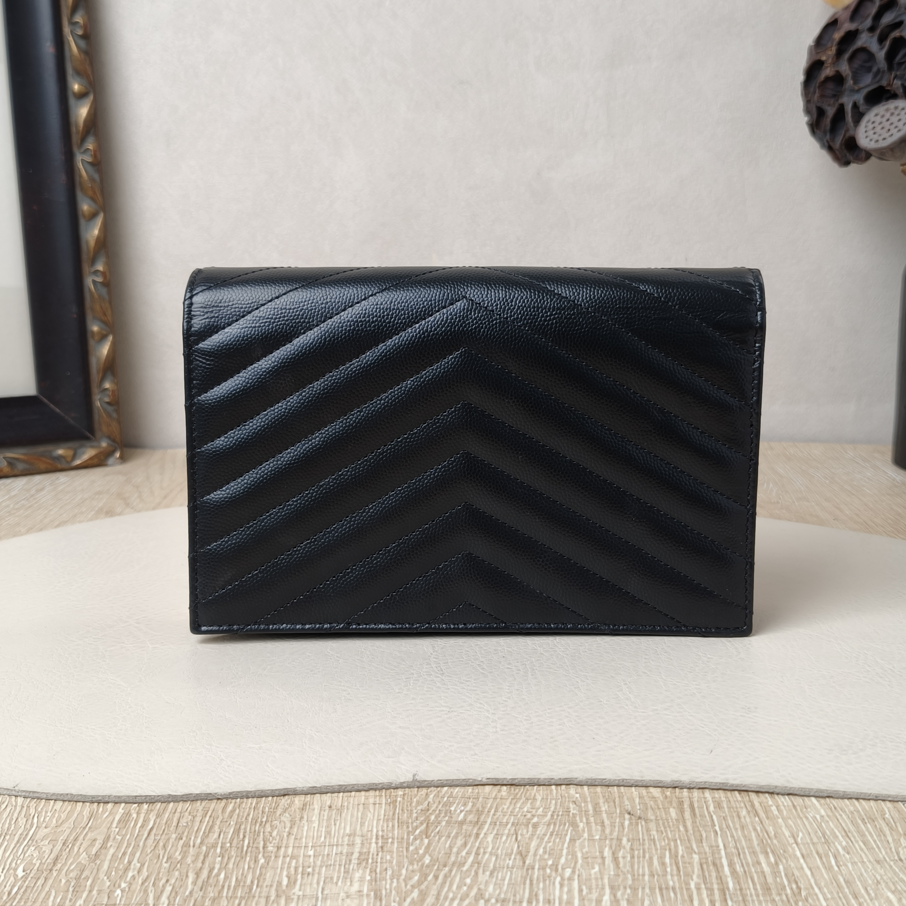 SAINT LAURENT Small Black with Gold-Tone Hardware Calfskin · Shoulder Strap · 19 × 3 × 12 cm — cover view 7 of 10
