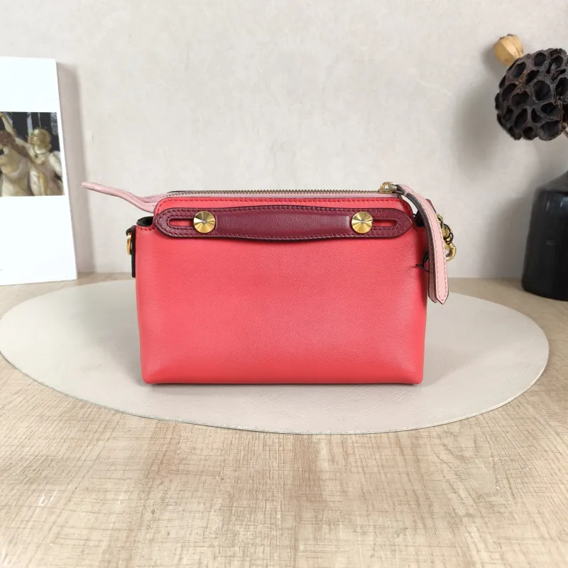 FENDI Crossbody Bag by the way Red Calfskin Mini 20.5 × 9 × 12 cm — cover view 4 of 5