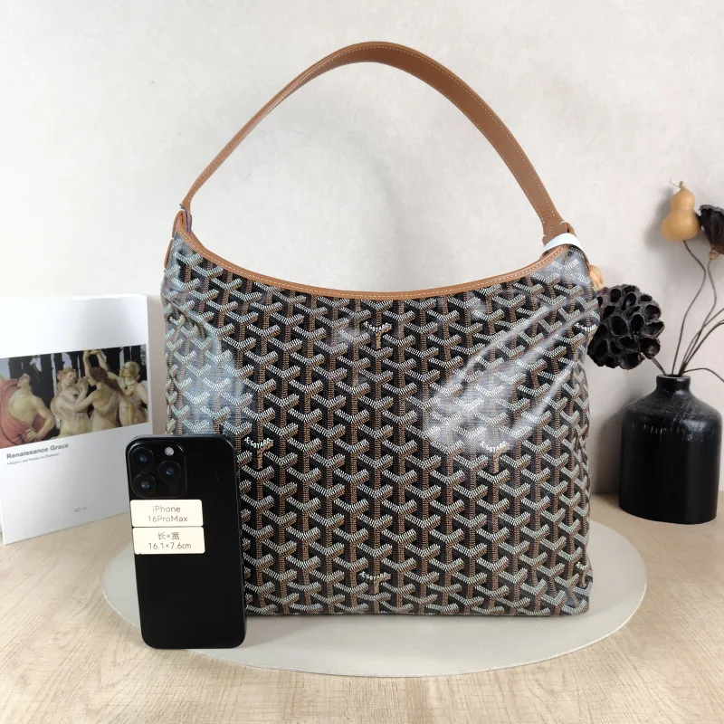 GOYARD Shoulder Bag Boheme Hobo​ Brown ine Canvas Small 43 × 14 × 27 cm — cover view 4 of 6