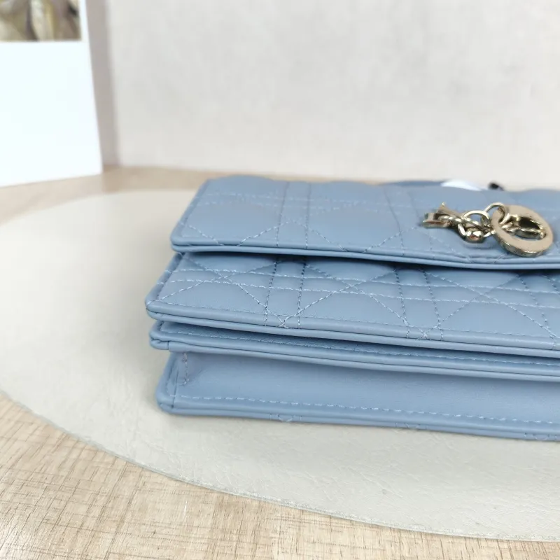 DIOR Shoulder Bag My Chain Bag Blue Lambskin 21 × 4 × 11.5 cm — detail view 3 of 12