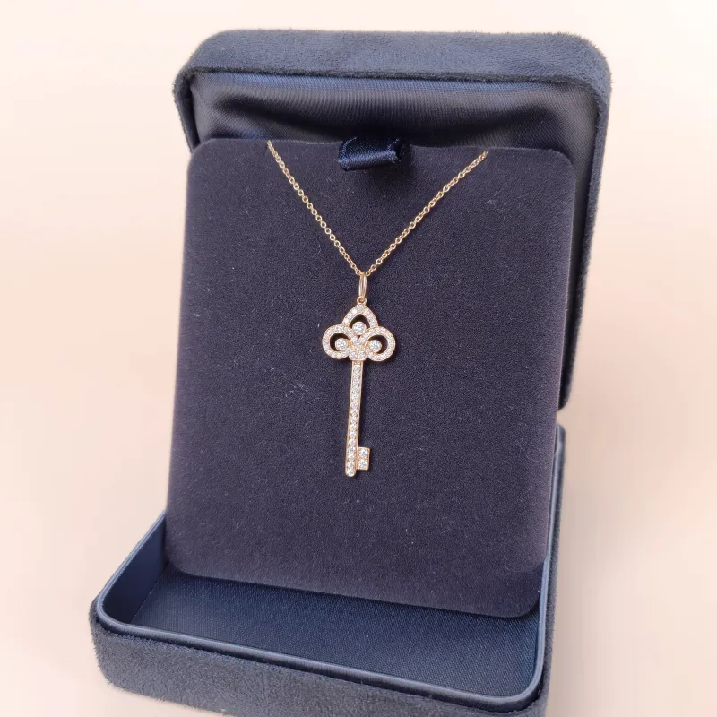 Tiffany&Co. Necklace Keys Collection Pavé Diamond Necklace Rose Gold Diamond18KR ose Gold One Size 40cm — cover view 5 of 11