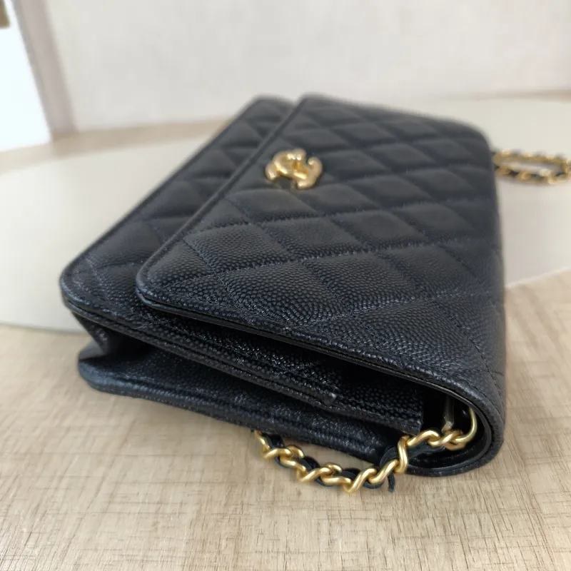 Chanel Crossbody Bag CF WOC Crossbody Bag Black Grained Calfskinmini19.2 × 3.5 × 12.3 cm — detail view 8 of 13