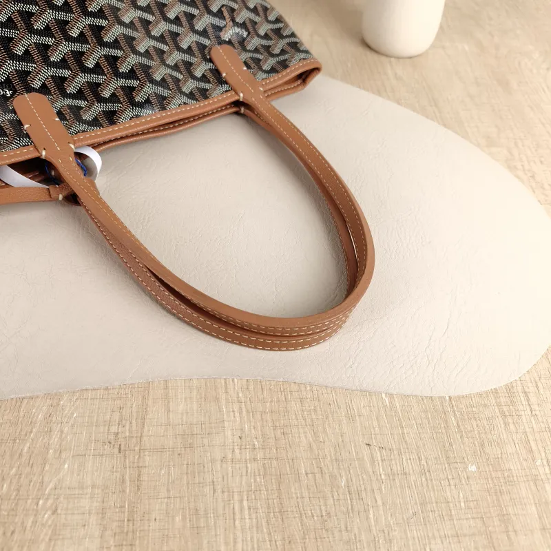 GOYARD Top Handle Bag ANJOU Shopping Tote Brown Calfskin Mini 19.5 × 9 × 19.5 cm — detail view 7 of 10
