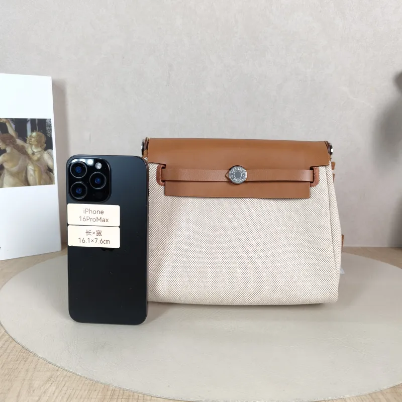 Hermès Shoulder Bag Herbag Zip 20 Berliner Canvas Canvas Mini 20 × 7 × 17 cm G — cover view 6 of 6